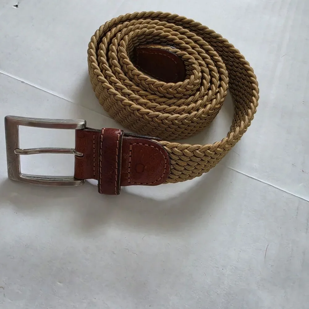 Paul & Shark Men's Braided Yachting Belt Tan 120 Made in Italy